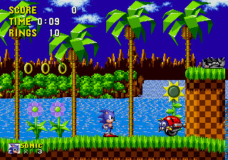 Sonic on Sega Megadrive