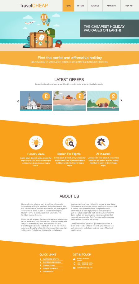 Example of website layout